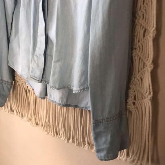 Elevenses denim button down V neck size S - Picture 4 of 7
